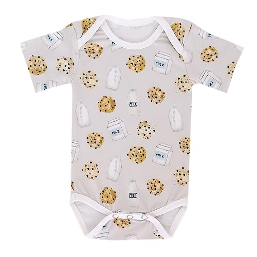 Image of Copper Pearl Short Sleeve Bodysuit Baby: Ultra Soft Bodysuits for Newborns, Boys, Girls, and Infants - Stylish, Comfortable, Overlap Shoulders, Premium Knit Fabric - Chip, Newborn