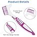 Wanmu 4 Pcs Denture Brush, Portable Denture Toothbrushes with White Carrying Case, Dual Angled False Teeth Care Cleaning Brush with Multi-Layered Soft Bristles (Purple, Green, Blue, Orange)
