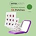EMO PATCH Acne Pimple Patches for Face 54 Count with Mirror Case for Day & Night Use - Hydrocolloid Pimple Pads, Emoji-Themed Blemish Dots, Clear Skin Treatment (Shape)