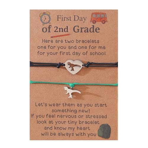 HUASAI First Day of School Bracelet Back to School Bracelet Mommy and Me Matching Wish Bracelets Set Back to School Gifts Stuff Supplies