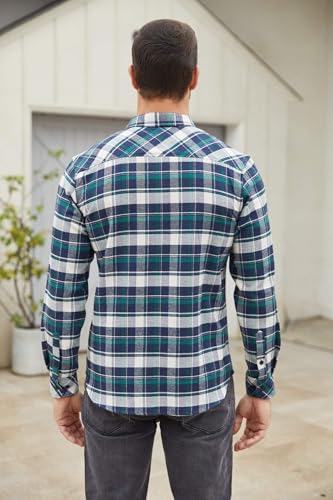 COOFANDY Mens Flannel Shirts Long Sleeve Plaid Button Down Shirt Casual Cotton Shirt with Pocket4