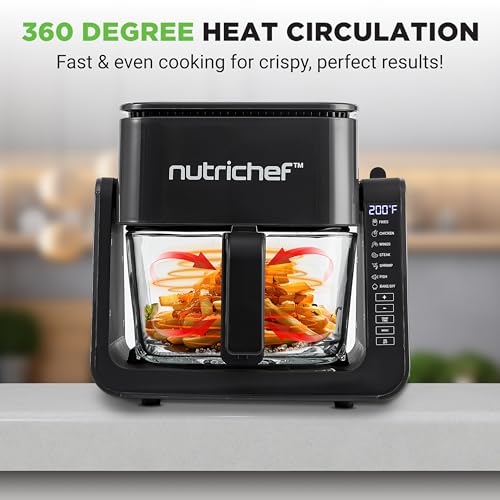 Glass Air Fryer & Grill, 4L, 12 Presets, Flip-Top, White - Image 4