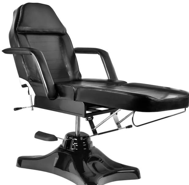 Generisch Professionelle Hydraulische Kosmetikliege Schwarz – Drehbarer Kosmetikstuhl für Beauty Salon, Spa, Wimpern & PMU