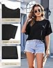 Voqeen Womens T Shirts Summer Oversized Tops Short Sleeve Round Neck Crew Tees Loose Baggy Tshirts Casual Basic Plain Shirts for Ladies Black #3