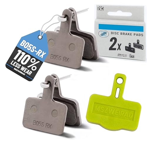 2X Pastillas de Freno Shimano B05S-RX de Resina – Blíster con MSZweirad Bleed Block – Sucesor de B01S y B03S