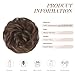 FESHFEN Messy Bun Hair Piece - Wavy Synthetic Chignon Scrunchies for Instant Volume, Elastic Bun Ponytail Hair Extensions Thick Hairpieces for Women, Brunette Brown 1.50 oz