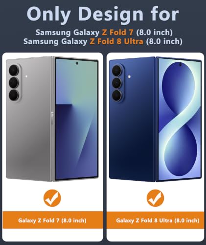 Image of FNTCASE for Samsung Galaxy Z Fold 8 Ultra Case: Galaxy Z Fold 7 Case: [Fit for Magsafe] [Screen Protector] Military Grade Drop Protection, Translucent Matte Magnetic Phone Cover - Blue