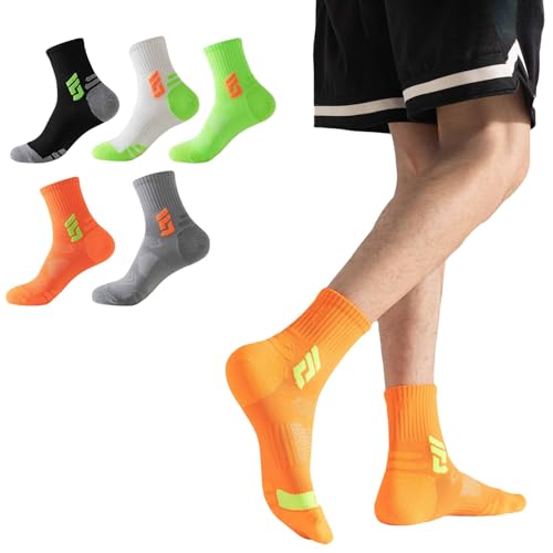 5 Pairs of Men's and Women's Ankle Socks, Breathable Athletic Low Top Thin