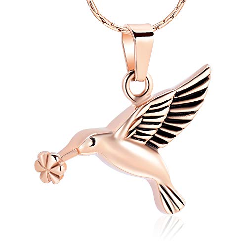 Collier urne funéraire colibri étanche contre la perte des cendres constantlife