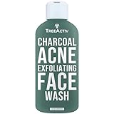 TreeActiv Charcoal Acne Exfoliating Face Wash | Hydrating Sulfur Cleanser for Pimple, Zit,...