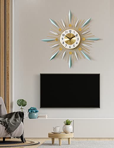 Goloza Metal Wall Clock, Mid Century Silent Non-Ticking Large Wall Clocks, Modern Home Decorations For Living Room, Bedroom, Dining Room, Office, Hotels, 22.5 Inch #TOP5