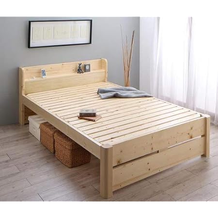 Amazon ナチュラル 耐荷重600kg ベッドフレームのみ シングル 6段階高さ調節 コンセント付 天然木すのこベッド Walzza ウォルツァ ﾉｰﾌﾞﾗﾝﾄﾞ品 ベッドフレーム オンライン通販