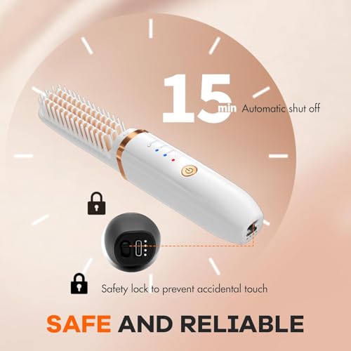 Cepillo alisador inalámbrico para cabello rizado y grueso miniatura 7