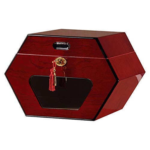 Générique Peut accueillir 50 cigares Boîte à cigares de Grande capacité avec humidificateur et hygromètre Coffret Cadeau pour Hommes avec puits de lumière en Verre doublé de Bois de cèdre