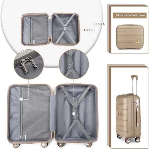 Luggage Sets 4 Piece Lightweight Hardside Polypropylene Travel Suitcases with Double Spinner Wheels and TSA Lock3