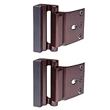 2 Pack Door Reinforcement Locks with 8 Screws, Home Security Door Lock for Toddler, Childproof Door Lock Night Lock Withstand 800 Lbs Brown