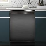 Black Brushed Stainless Steel Dishwasher Magnet Full Door Cover, Stainless Steel Magnetic Dishwasher Panel Decal, Black Metal Immediate Magnet Fridge Door Cover Sheet, 23' W x 26' H Magnetic