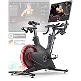 sBike Smart Indoor Cycling Bike, 21,5“ Touch Display + LED inkl. Live & On Demand Kurse+ Full Body Workout Erlebnis+ großem Zubehör Bundle | Speedbike Heimtrainer Sportstech Fitness Bike für Zuhause