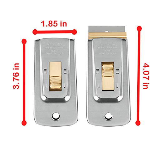 WEUPE Razor Blade Scraper Tools (Set of 1), Window Scraper, Glass Cooktop Scraper & Paint Scraper, Car Decal, Sticker and Glue Remover Razor Holder with 5 Replaceable Single Edge Blades