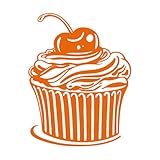 Fein geschnitzte Aufkleber Cartoon-Torte Kühlschrank Gläser Tortenladen 34x43.9cm Wandverschönerung Orange
