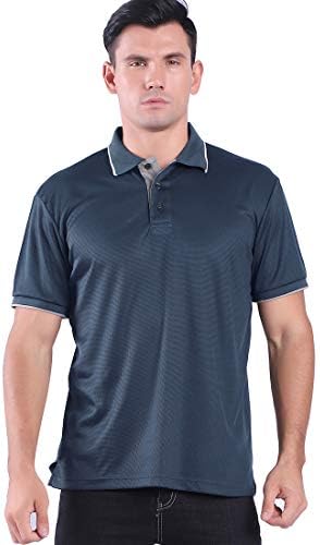 Men’s Golf Polo Shirt Quick-Dry Short Sleeve Solid Regular-fit