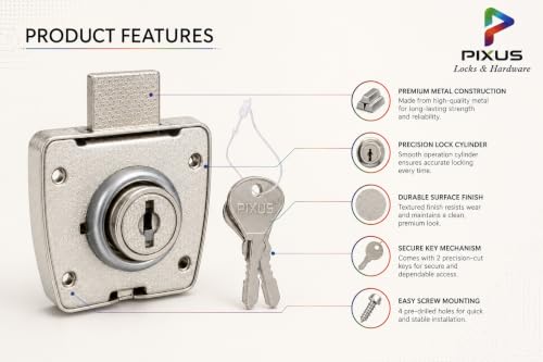 Image of Butterfly Multipurpose Lock for Cupboard |Chrome Finish
