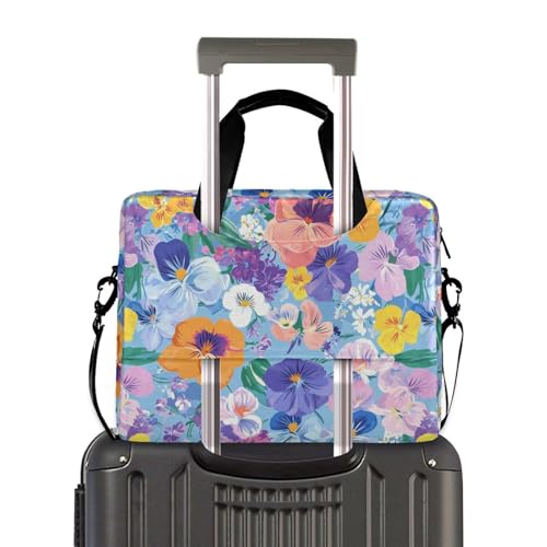 Bolso Maletín Portátil Viaje 15.6" Azul Flores miniatura 4