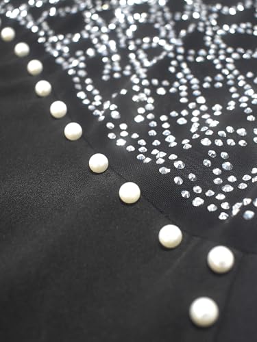 Image of PORRCEY Women's Sexy Rhinestone Mesh See Through Party Night Prom Dress