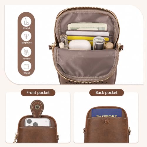 Image of APHISON Small Crossbody Bags for Women, Lightweight Vegan Leather Cell Phone Purse, Cute Purses with Tassels