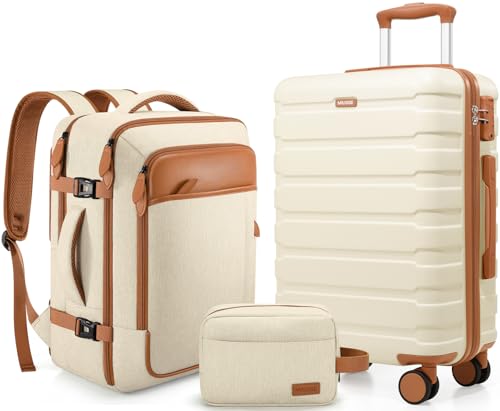 Sets 3 Piece, 20 Inch Hardshell Carry On Luggage 22x14x9 Air