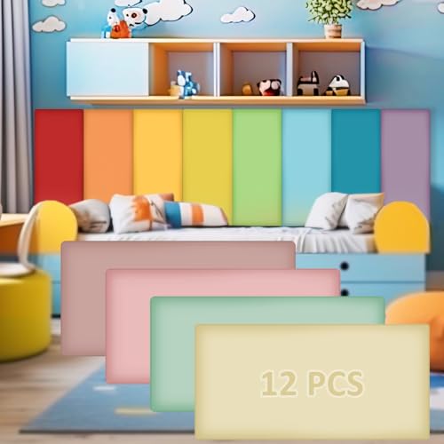12 Pack 3D Anti Collision Wall Padding (Rainbow)