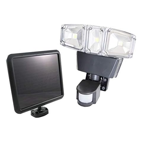 FORCETEKDATA Ultra Bright COB LED 1200 Lumens 180 Degree Triple Head Solar Powered Motion Sensor Security Light with Advance Technology Cover