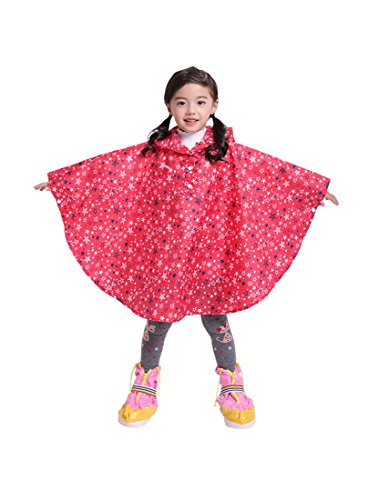 Image of Freesmily Kids Cute Raincoat Waterproof Rain Poncho Jacket Coat for Girls Boys