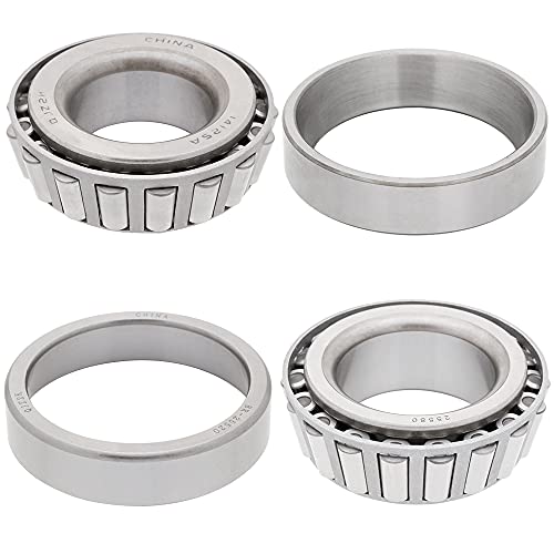 [1-Set] 5,200-7,000 lbs Trailer Axle Replacement Bearings, Cones: 14125A & 25580, Cups: 14276 & 25520, Tapered Roller Bearings [Fits Spindle D42, 2.125'' x 3.375'' and 2.250'' x 3.375'']