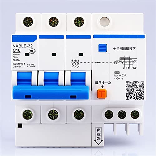 Disjoncteur de protection courants résiduels NXBLE-32 3P 32A C