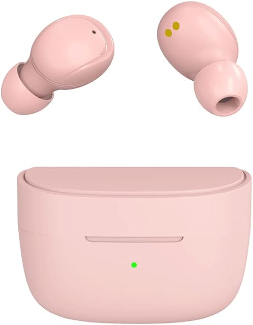 Hiteblaz Wireless Earbuds Bluetooth 5.1 Headphones, Mini Buds, IPX5 Waterproof Tiny Size, Big Bass Stereo Sound, Touch Control 20H Playtime Earphones for iPhone Android XY30(Pink)