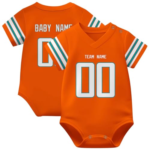 Image of KREDE Baby Clothes Unisex Bodysuit Jersey Style Custom Name Number for Baby Boys