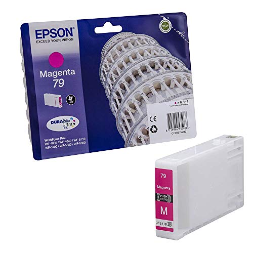 Epson - C13T79014010 - Cartouche d'encre d'origine Durabrite Noir 2 600 Pages Amazon Dash Replenishment est prêt & Cartouche 79 Durabrite - Singlepack Magenta