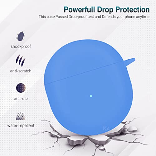 Image of KACA Protective Shockproof Silicone Cover Case with Buckle Compatible with OnePlus Buds (Sky Blue)