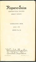 Hispano-Suiza Aeronautical Engines, Instructions For the Care and Operation of Model A - I . and E. B000F4H7CK Book Cover