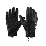RockBros Cycling Touch Screen Gloves Winter Mountain Road Bicycle Motorcycle Fleece Gloves Black M