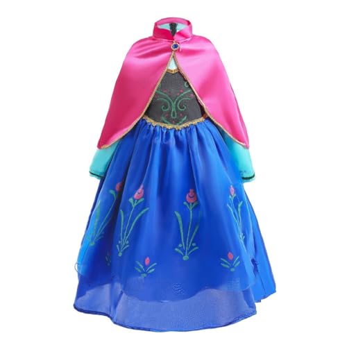 Lito Angels Prinzessin Anna Kostüm Kleid mit Umhang und Zubehör für Fasching Kleinkind Mädchen, Eiskönigin Prinzessinnenkleid Verkleiden, Größe 2 Jahre 98