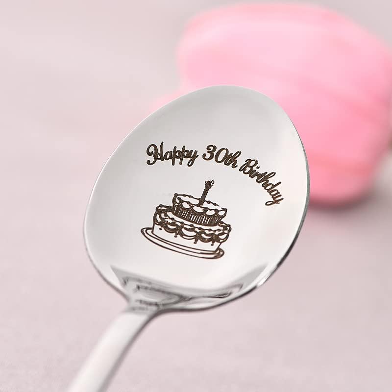 Miniatura 3 de Cuchara de regalo de cumpleaños número 30 para mujeres y hombres, cucharas de feliz cumpleaños de 30 años, regalos para él, regalo de cumpleaños