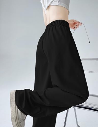 Kiench Teens Girls Pants Kids High Waisted Drawstring Wide Leg Joggers with Pockets4