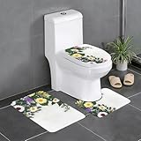 Obtenez un ensemble complet de tapis de salle de bain WHJSHOP avec impression de fleurs cinq couleurs avec tapis antidérapants en trois formes pratiques (en forme de U, rectangulaire et en forme de O) pour une couverture complète. Idéal pour les ménages occupés, il est durable, absorbant et conçu pour durer dans les zones très fréquentées comme les salles de bains des enfants et les suites principales.