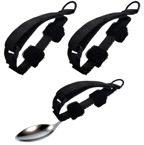 2PCS Adjustable Holding Cutlery Makes Ideal Grip Aid for Holds Utensils Tools,Spoon Fork Universal...