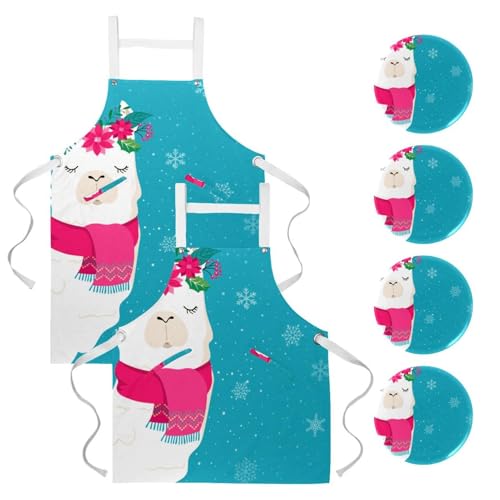 Tablier de serveuse anti-taches lot de 2 avec broches pour bar et restaurant