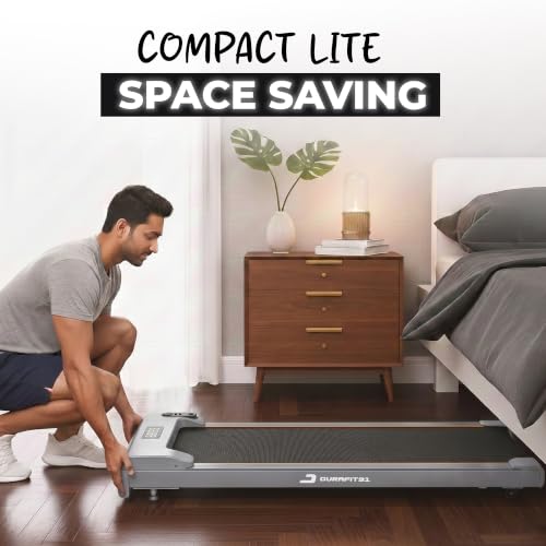 Image of Compact Lite 3HP Peak BLDC Motor Walkpad Treadmill with Remote Control | 120 kg User Capacity Walking Pad| 10km /h Max Speed | LED Display with Under-Desk Design | Home Use | Grey