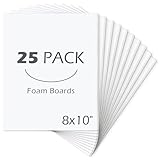 Mat Board Center, Pack of 25 8x10 1/8 White Foam Core Backing Boards