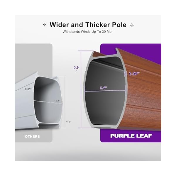 Purple leaf 13ft patio umbrella outdoor round umbrella large cantilever umbrella windproof offset umbrella heavy duty sun umbrella for garden deck pool patio navy blue  urban country home decor